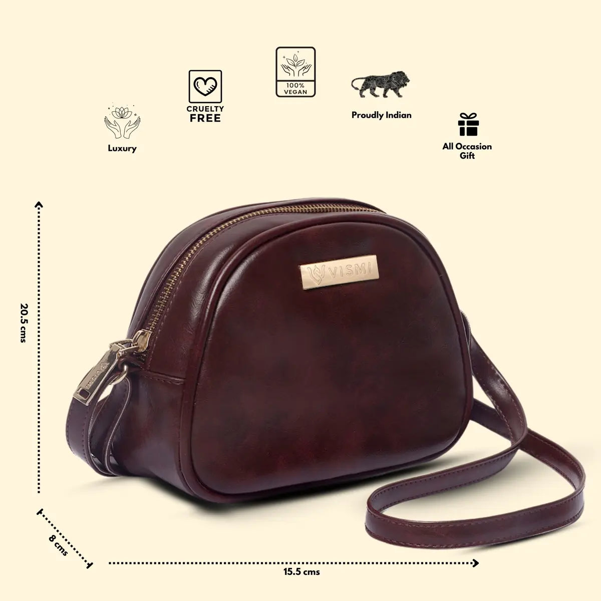 Timeless Chic Women's Sling Bag - Wine