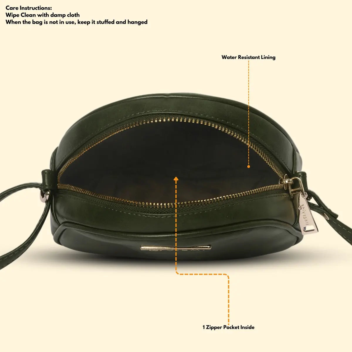 Timeless Chic Women's Sling Bag - Olive Green