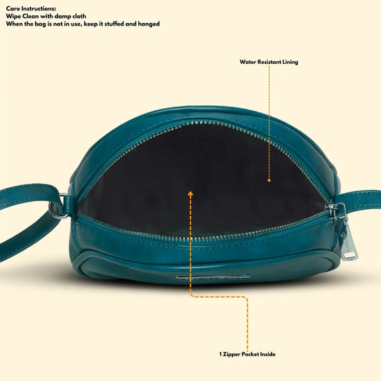 Timeless Chic Women's Sling Bag - Teal blue