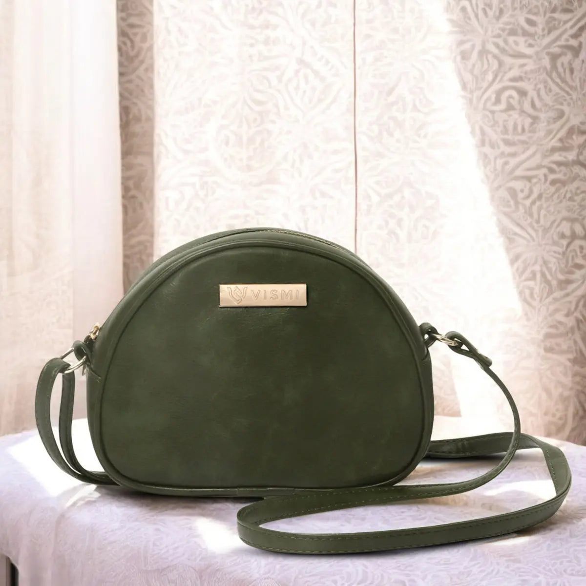 Timeless Chic Women's Sling Bag - Olive Green