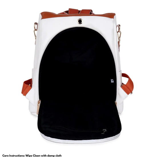 Fashionable-White-Backpack-Handbag-Timeless-Aura-Multi-Purpose-Women’s-Bag