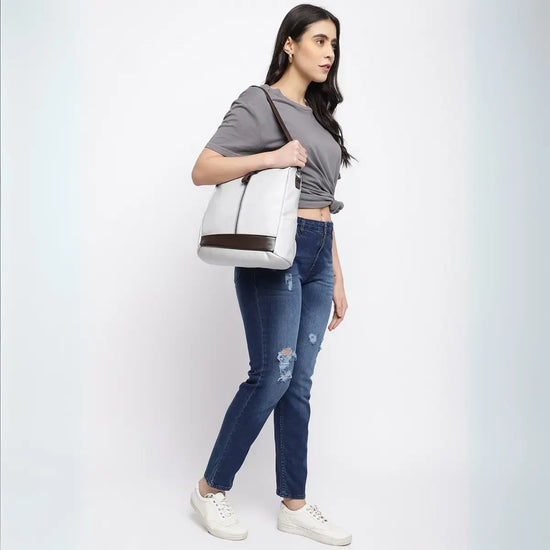 Elegant-Grey-Ladies-Backpack-Handbag