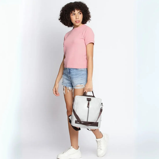 Versatile-Grey-Women’s-Backpack-Purse