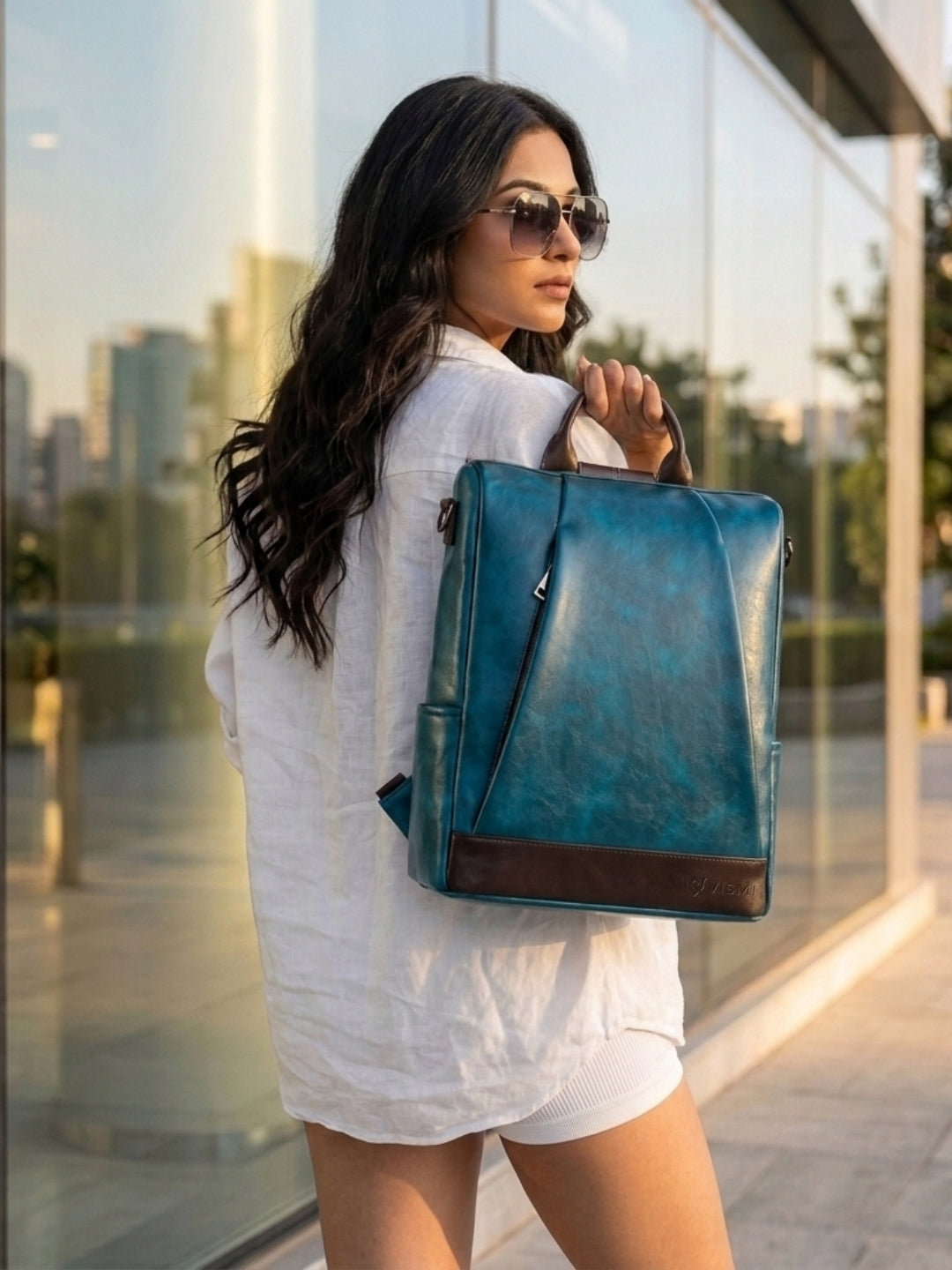 Timeless Kiara Women Backpack Handbag - Teal Blue