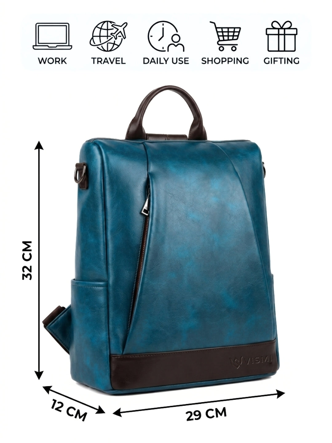 Timeless Kiara Women Backpack Handbag - Teal Blue