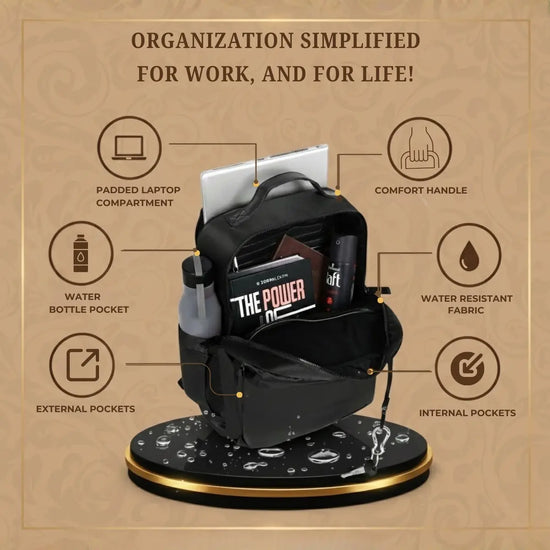 Everyday Essentials Black Travel Laptop Backpack – stylish office and college bag