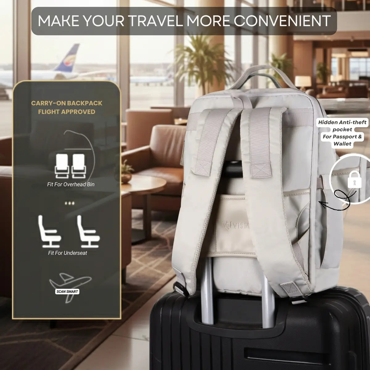 Everyday Essentials Grey Travel Laptop Backpack – stylish office and college bag