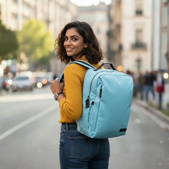 Everyday Essentials Sky Blue Travel Laptop Backpack – stylish office and college bag