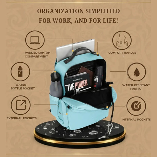 Everyday Essentials Sky Blue Travel Laptop Backpack – stylish office and college bag