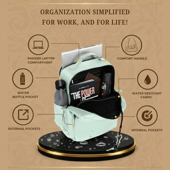 Everyday Essentials Sea Green Travel Laptop Backpack – stylish office and college bag