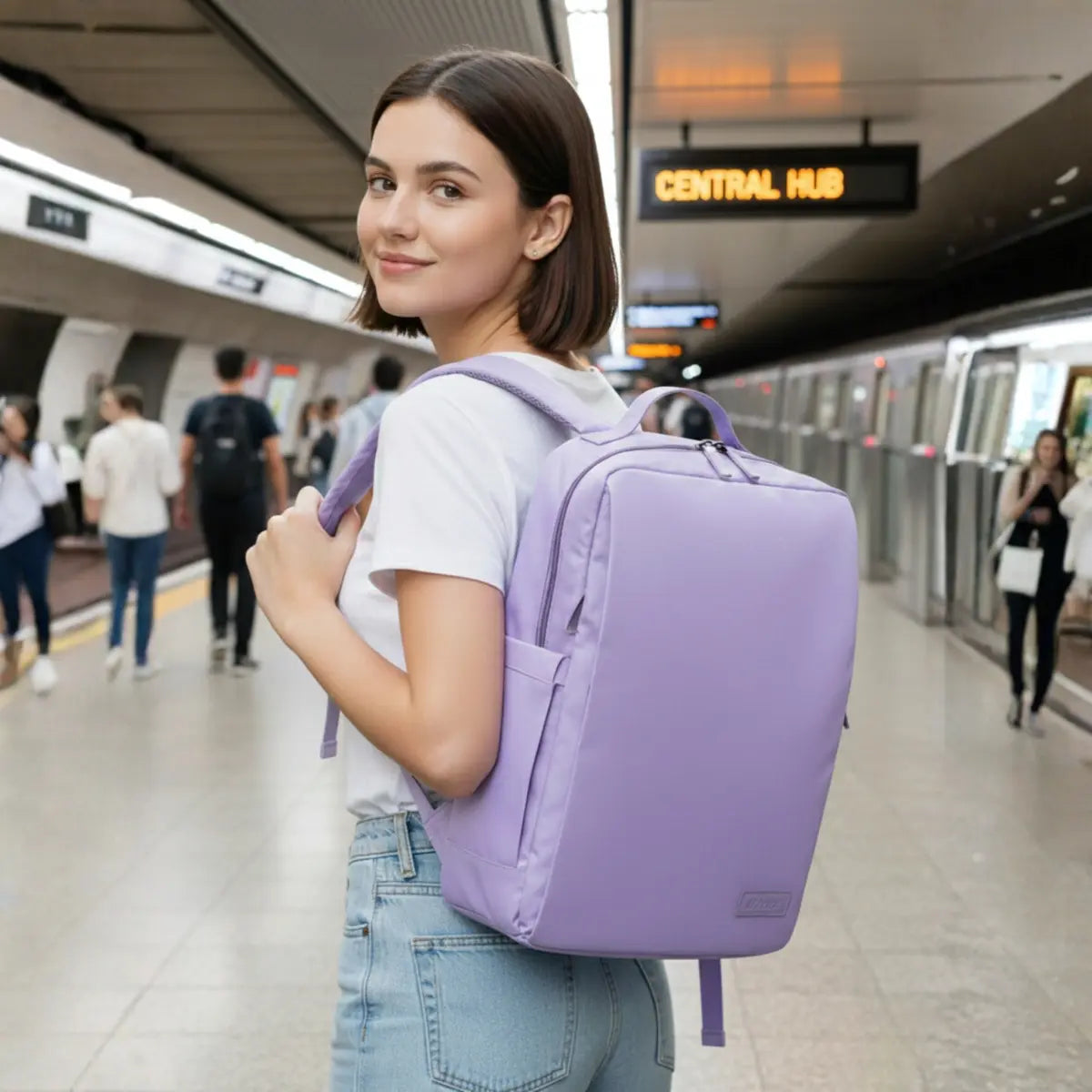 Everyday Essentials Lavender Travel Laptop Backpack – stylish office and college bag
