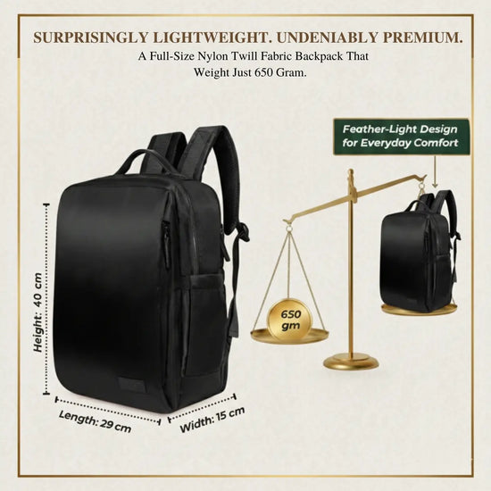 Everyday Essentials Black Travel Laptop Backpack – stylish office and college bag