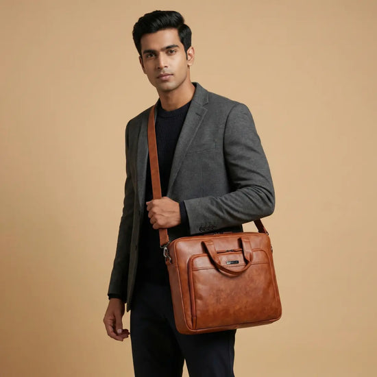 Legacy Laptop Messenger Bag- Tan