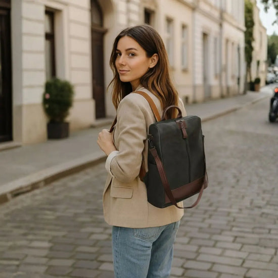 Timeless Aura Women Backpack Handbag - Black