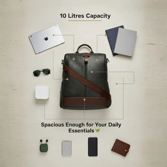 Timeless Aura Women Backpack Handbag - Black