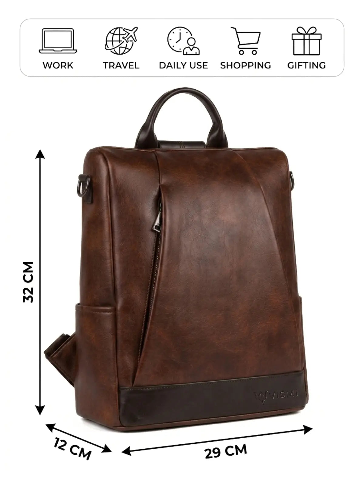 Timeless Kiara  Women Backpack Handbag - Coffee Brown