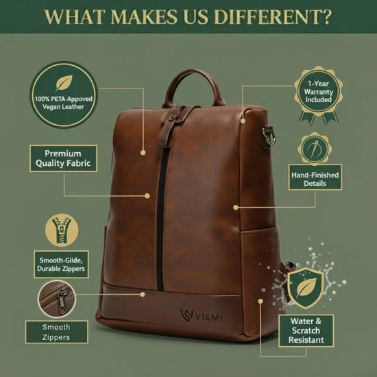 Timeless Aura Women Backpack Handbag - Coffee Brown