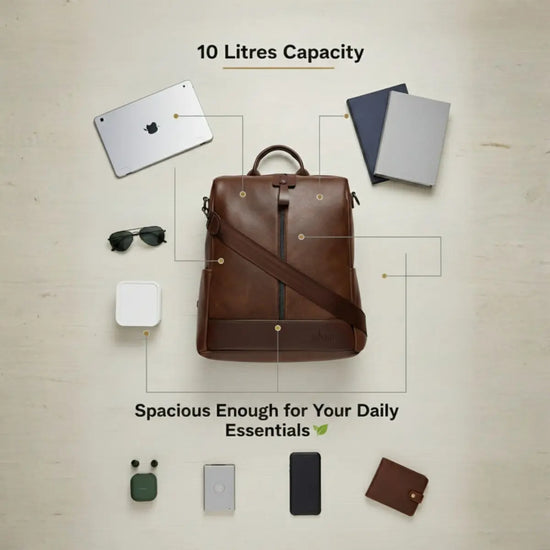 Timeless Aura Women Backpack Handbag - Coffee Brown