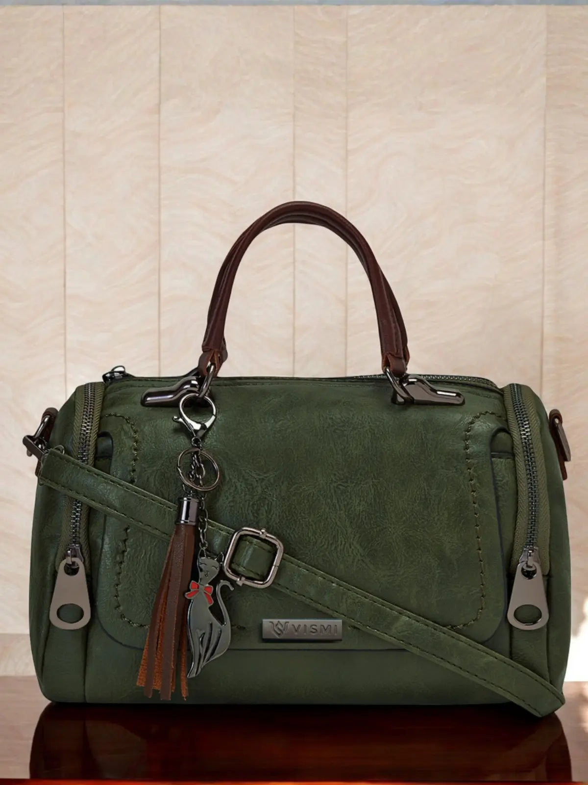 Timeless Mystique Satchel Handbag - Olive Green