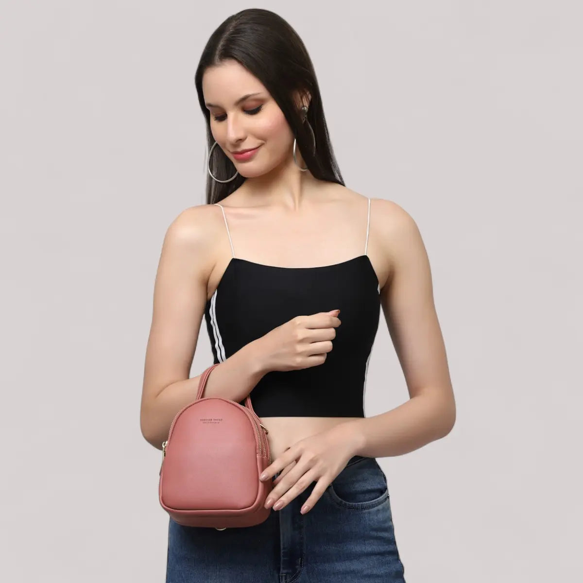 Stylish Sling Crossbody Handbag- Blush Pink