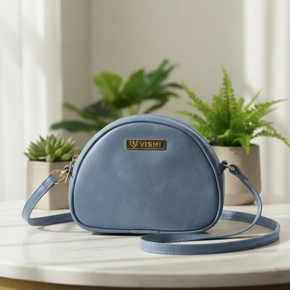 Timeless Chic Women's Sling Bag - Sky Blue