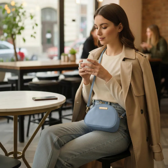 Timeless Chic Women's Sling Bag - Sky Blue
