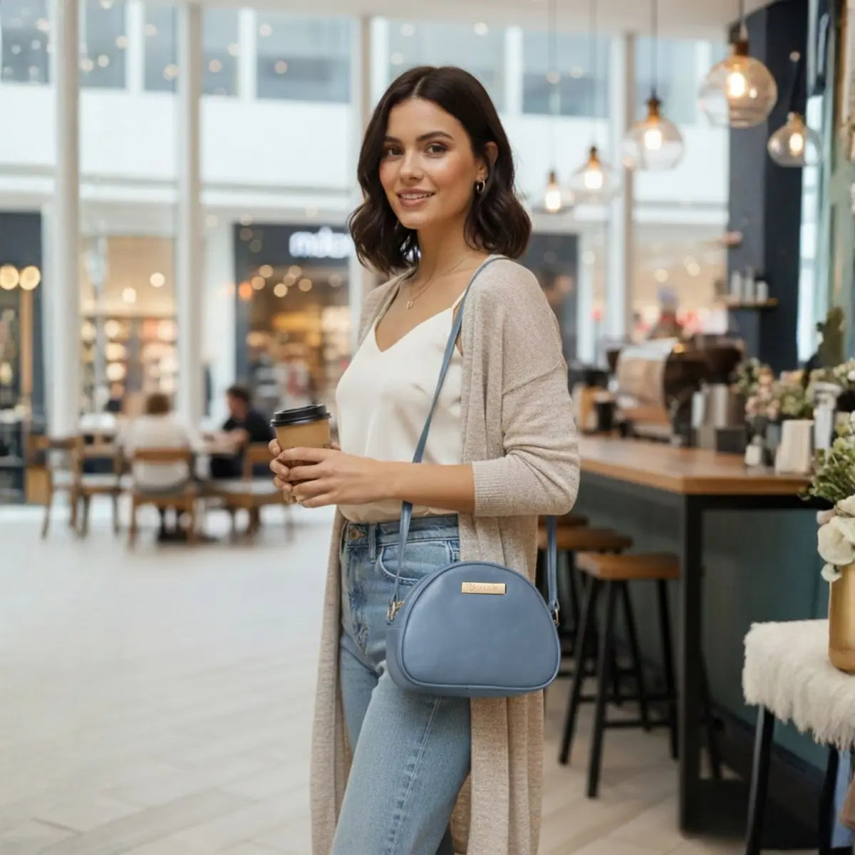 Timeless Chic Women's Sling Bag - Sky Blue