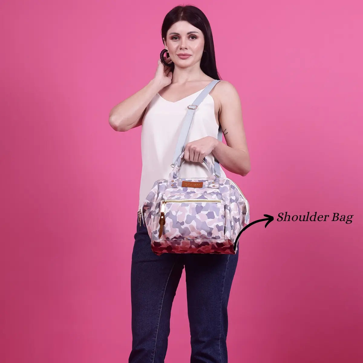 Itsy Bitsy Mini Diaper Bag - White Camoflogue