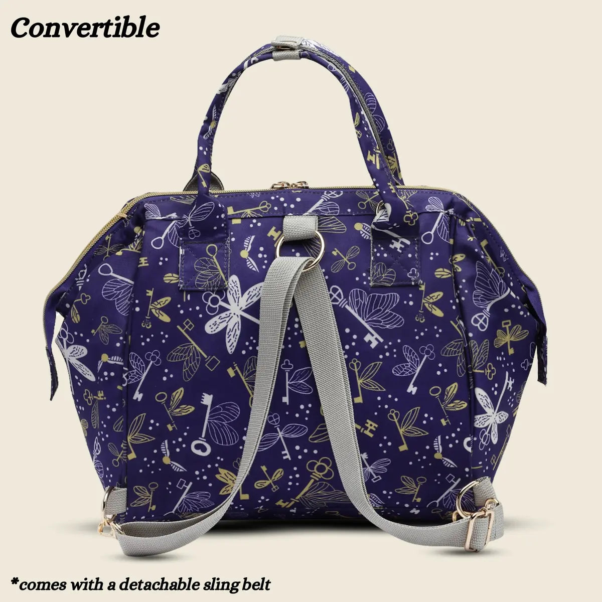 Itsy Bitsy Mini Diaper Bag - Flying Keys Purple