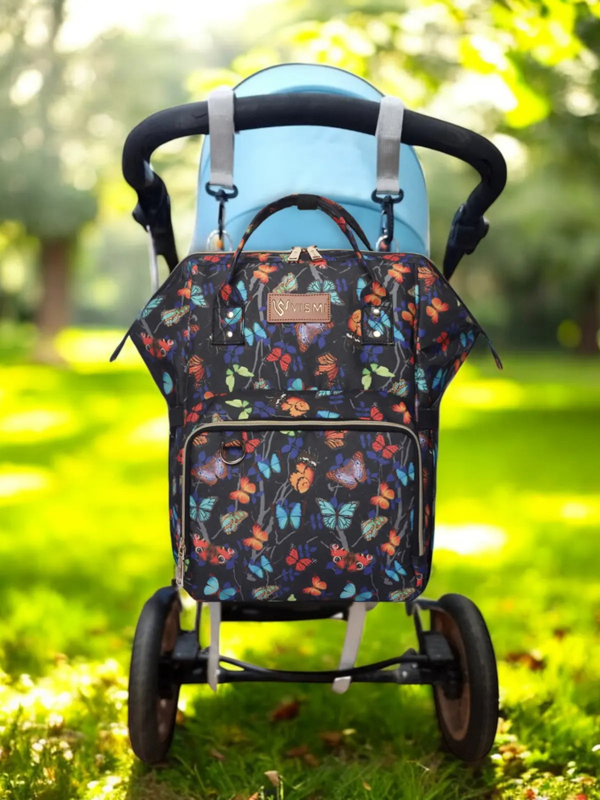 Snappy Zappy Backpack Diaper Bag - Butterfly Black