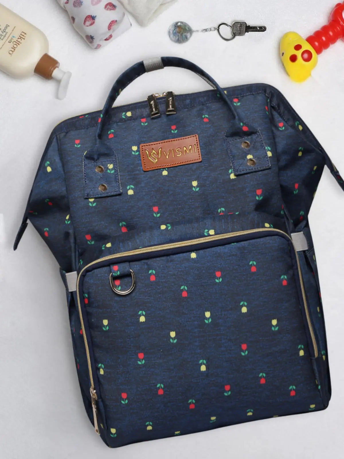Snappy Zappy Backpack Diaper Bag - Navy Blue