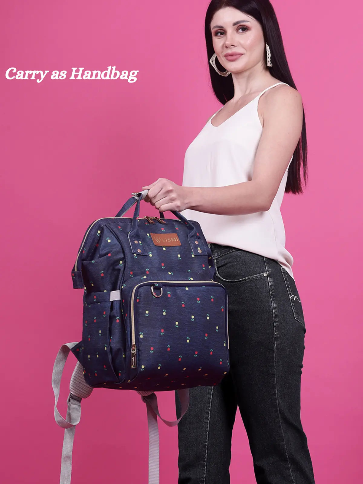 Snappy Zappy Backpack Diaper Bag - Navy Blue