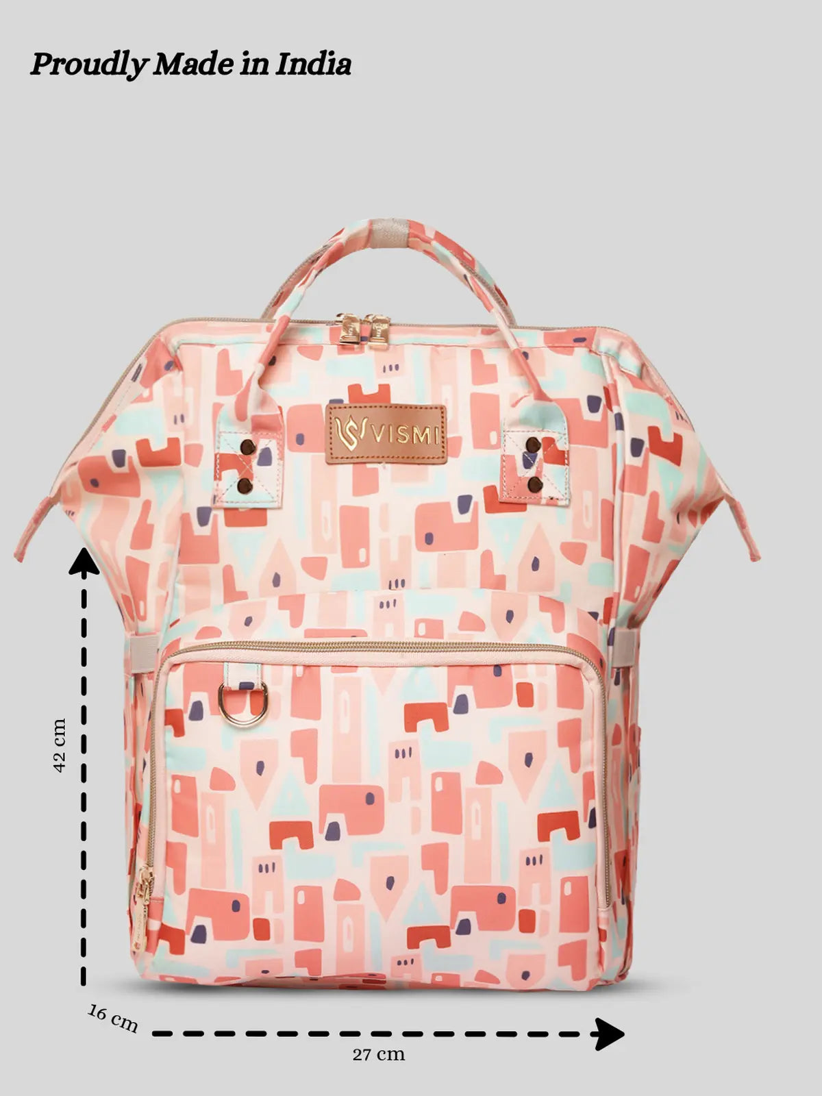 Snappy Zappy Backpack Diaper Bag - Geometric Pink