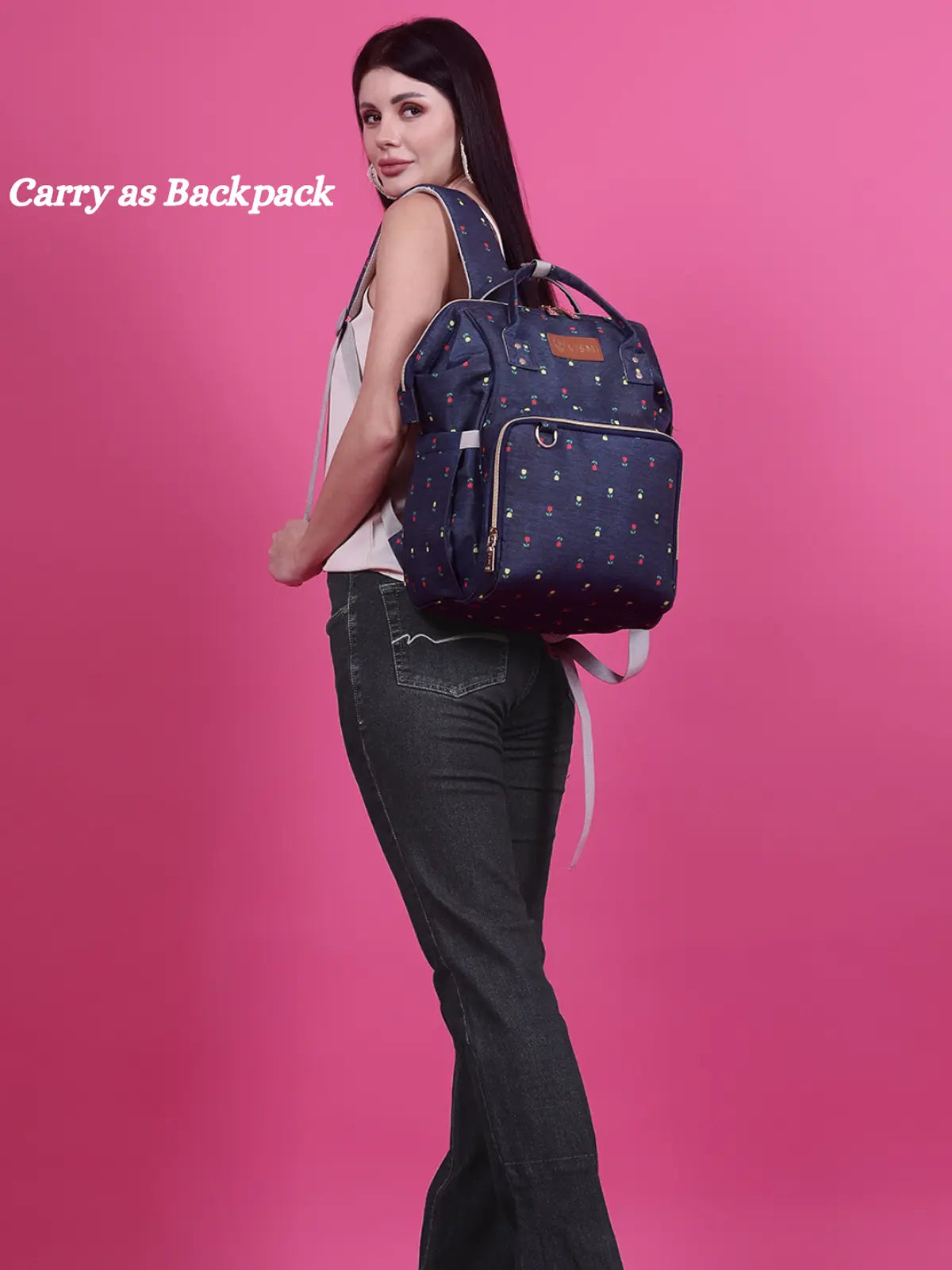 Snappy Zappy Backpack Diaper Bag - Navy Blue