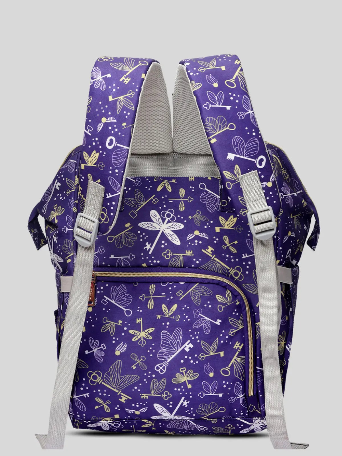 Snappy Zappy Backpack Diaper Bag - Flying Keys Purple