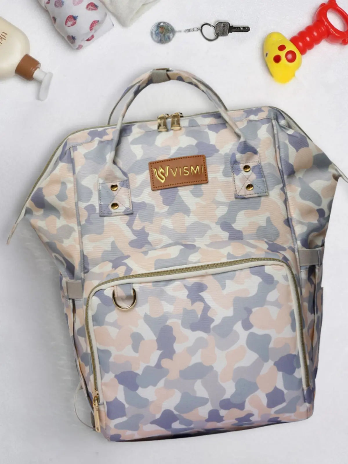 Snappy Zappy Backpack Diaper Bag - White Camo