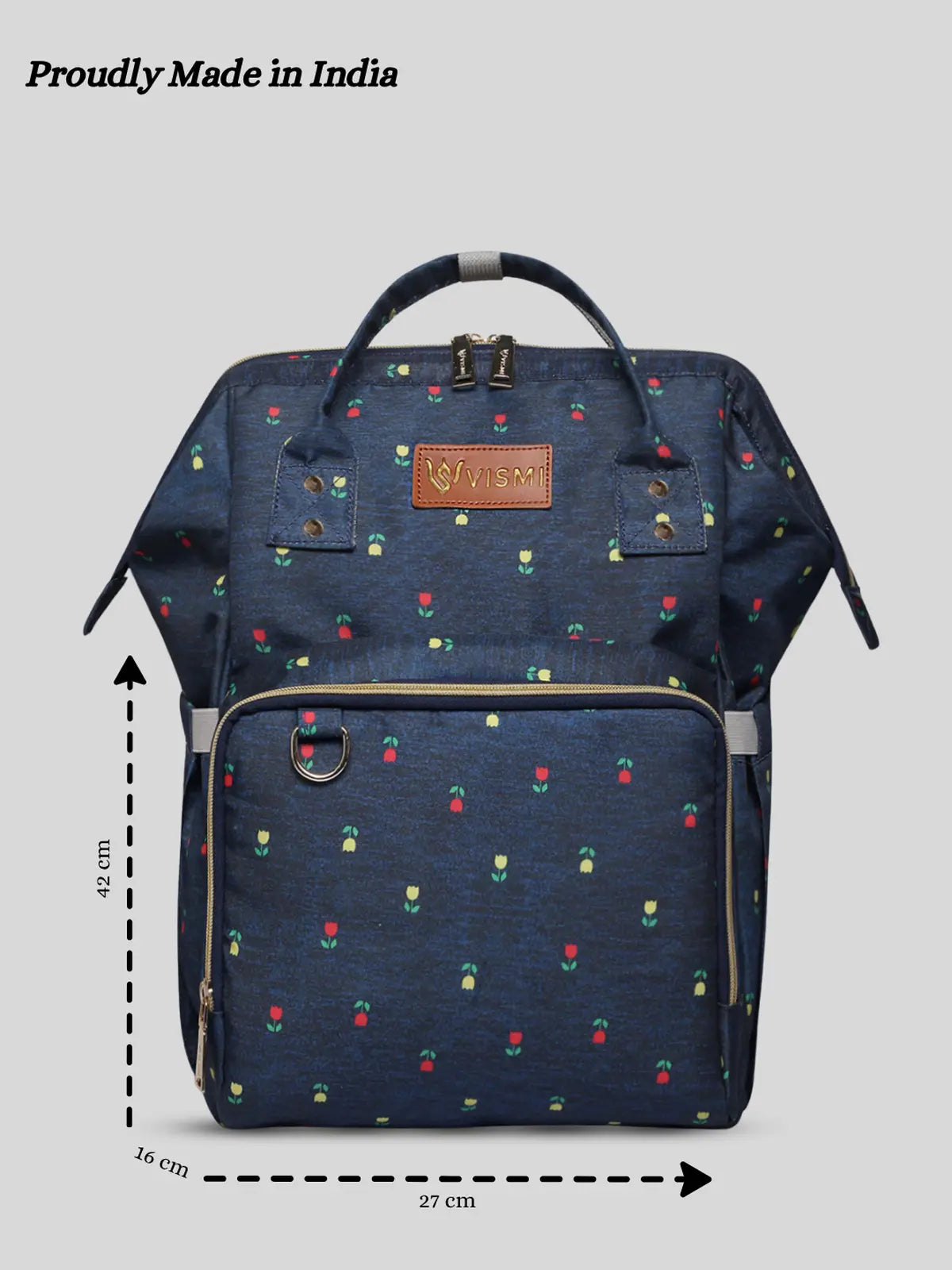 Snappy Zappy Backpack Diaper Bag - Navy Blue