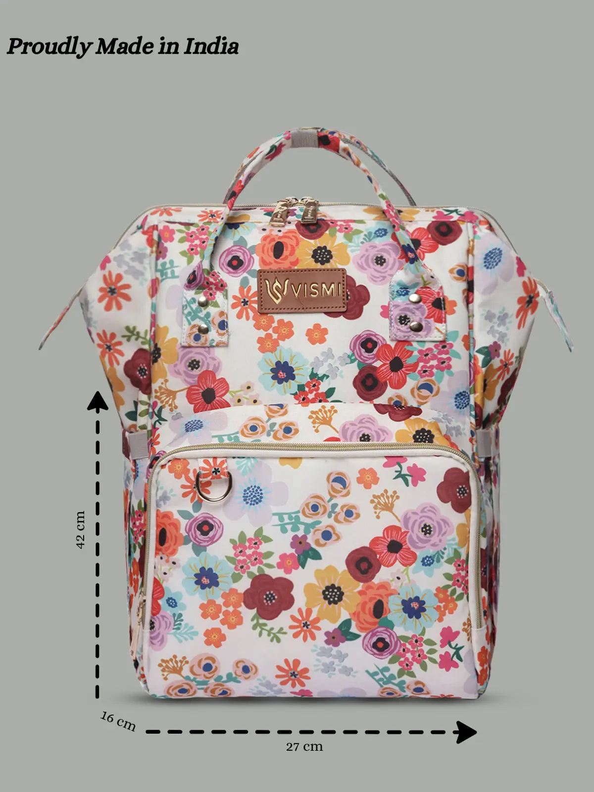 Snappy Zappy Backpack Diaper Bag - Flower White
