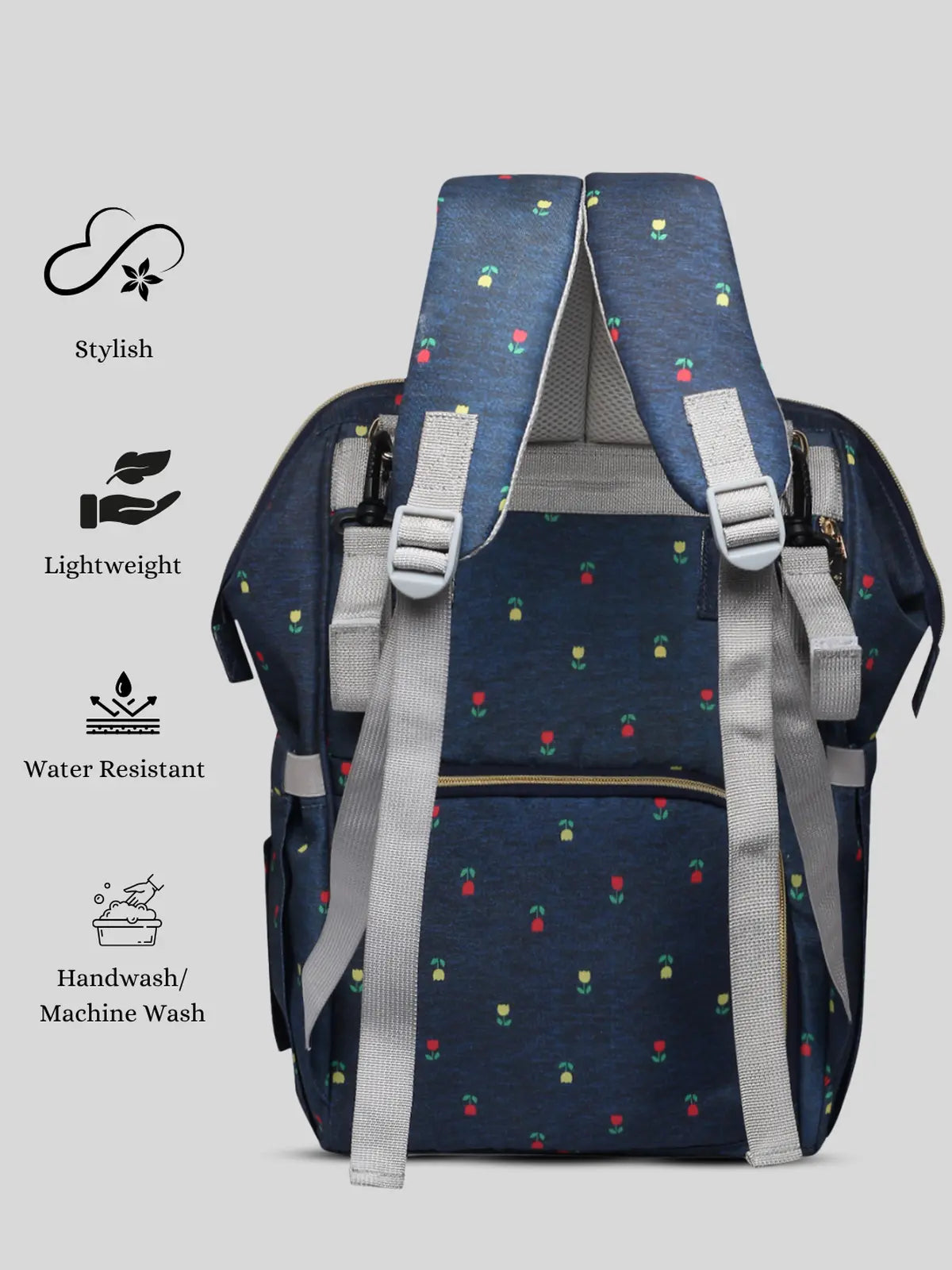 Snappy Zappy Backpack Diaper Bag - Navy Blue