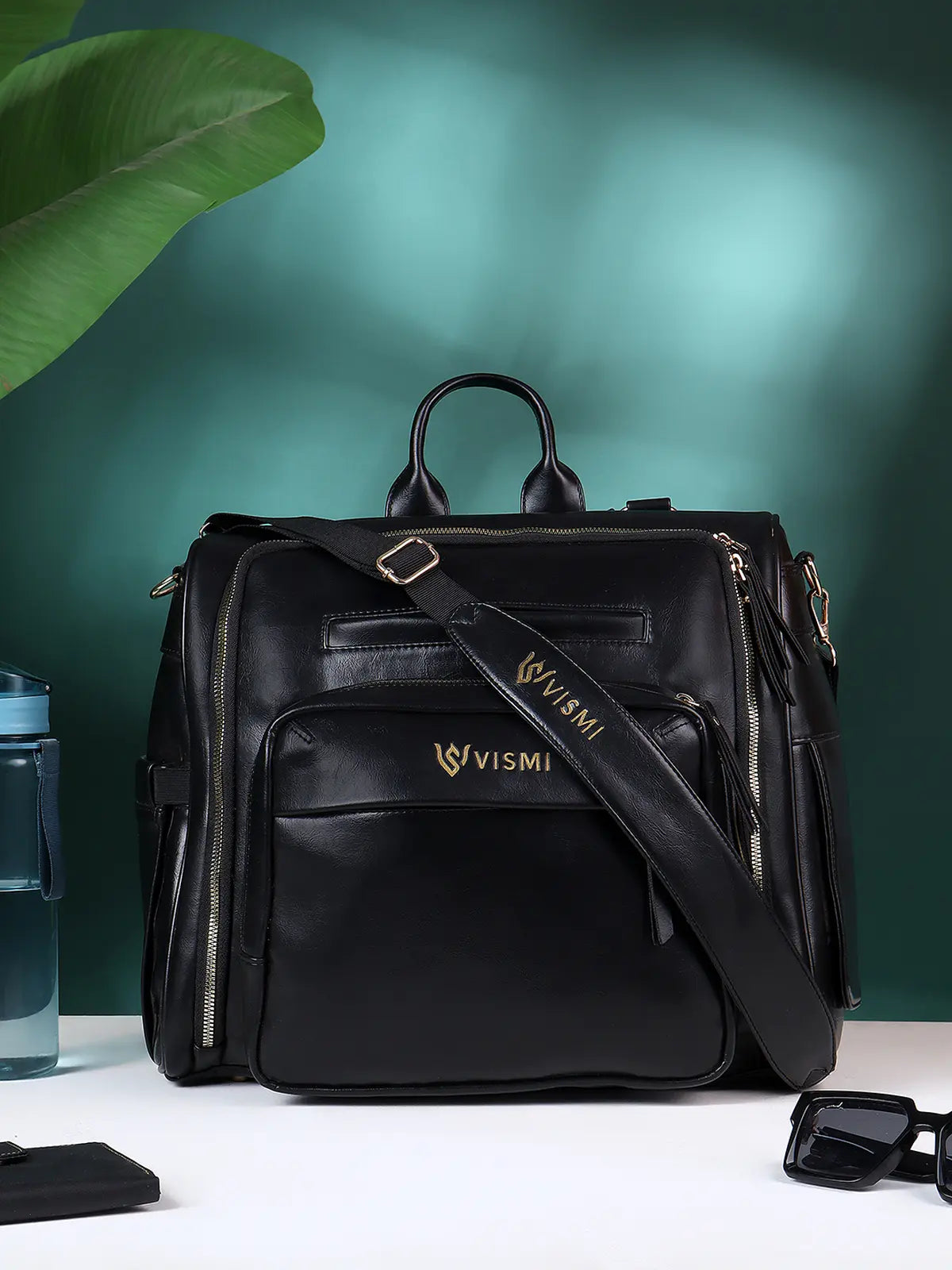 Timeless Backpack Messenger Diaper Bag - Black