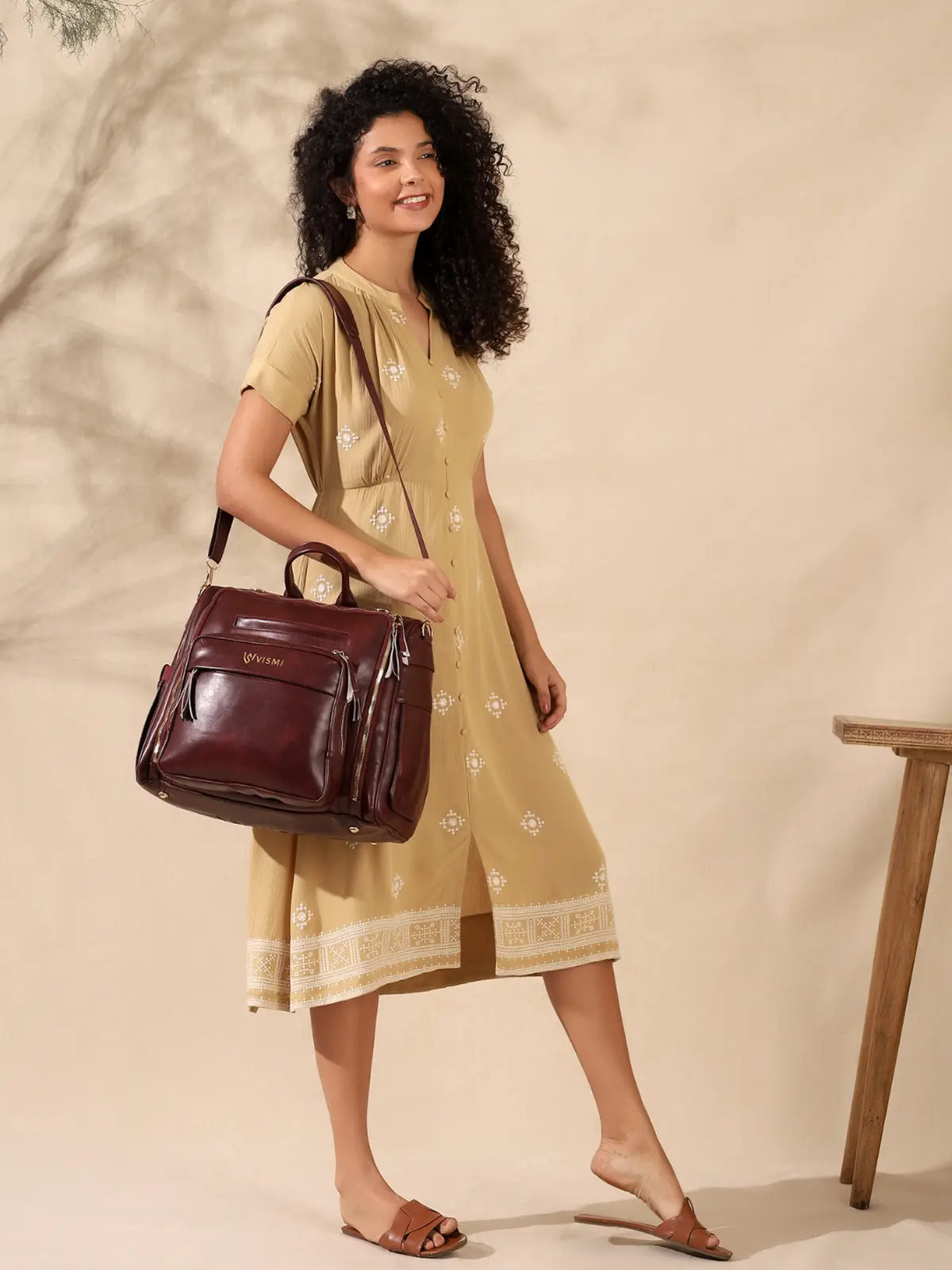 Timeless Backpack Messenger Diaper Bag - Wine