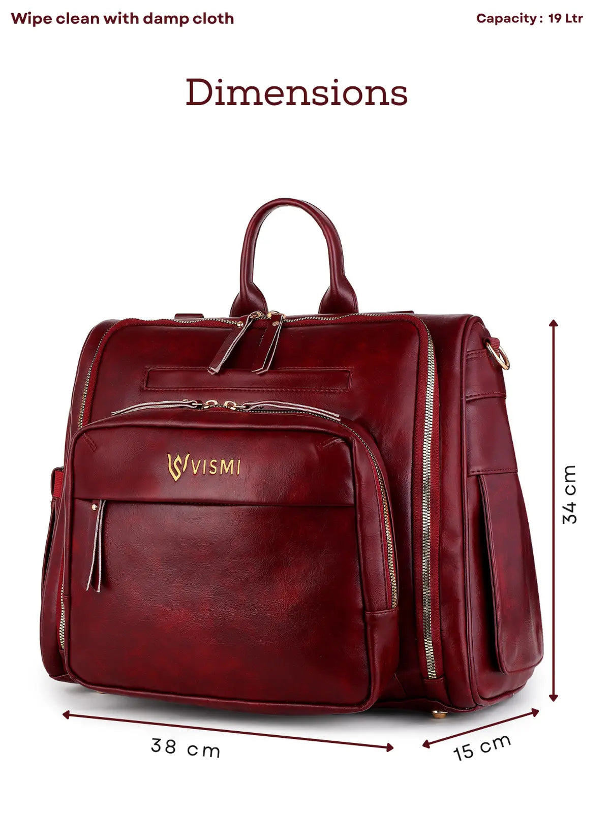Timeless Backpack Messenger Diaper Bag - Wine