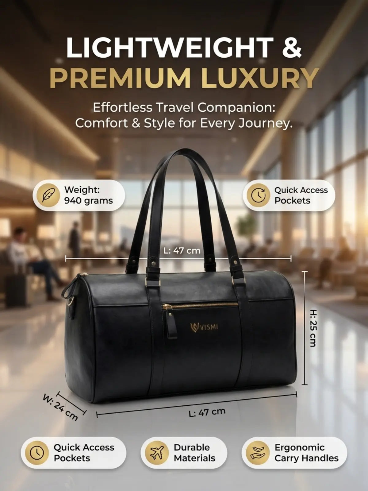 Timeless Travel Duffel Bag - Black