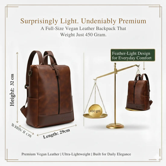 Timeless Aura Women Backpack Handbag - Coffee Brown