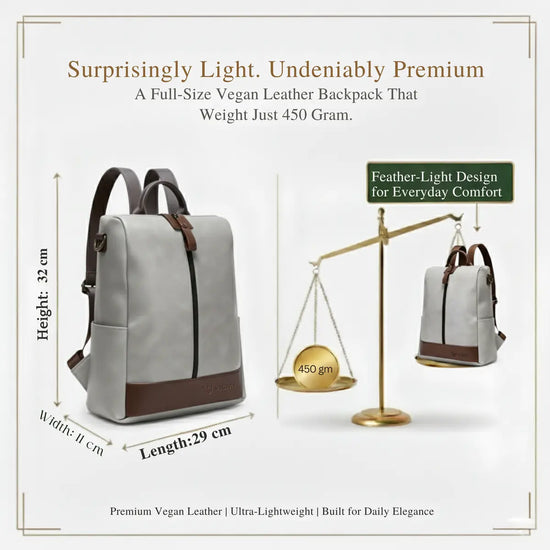 Timeless Aura Women Backpack Handbag - Grey