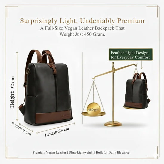 Timeless Aura Women Backpack Handbag - Black