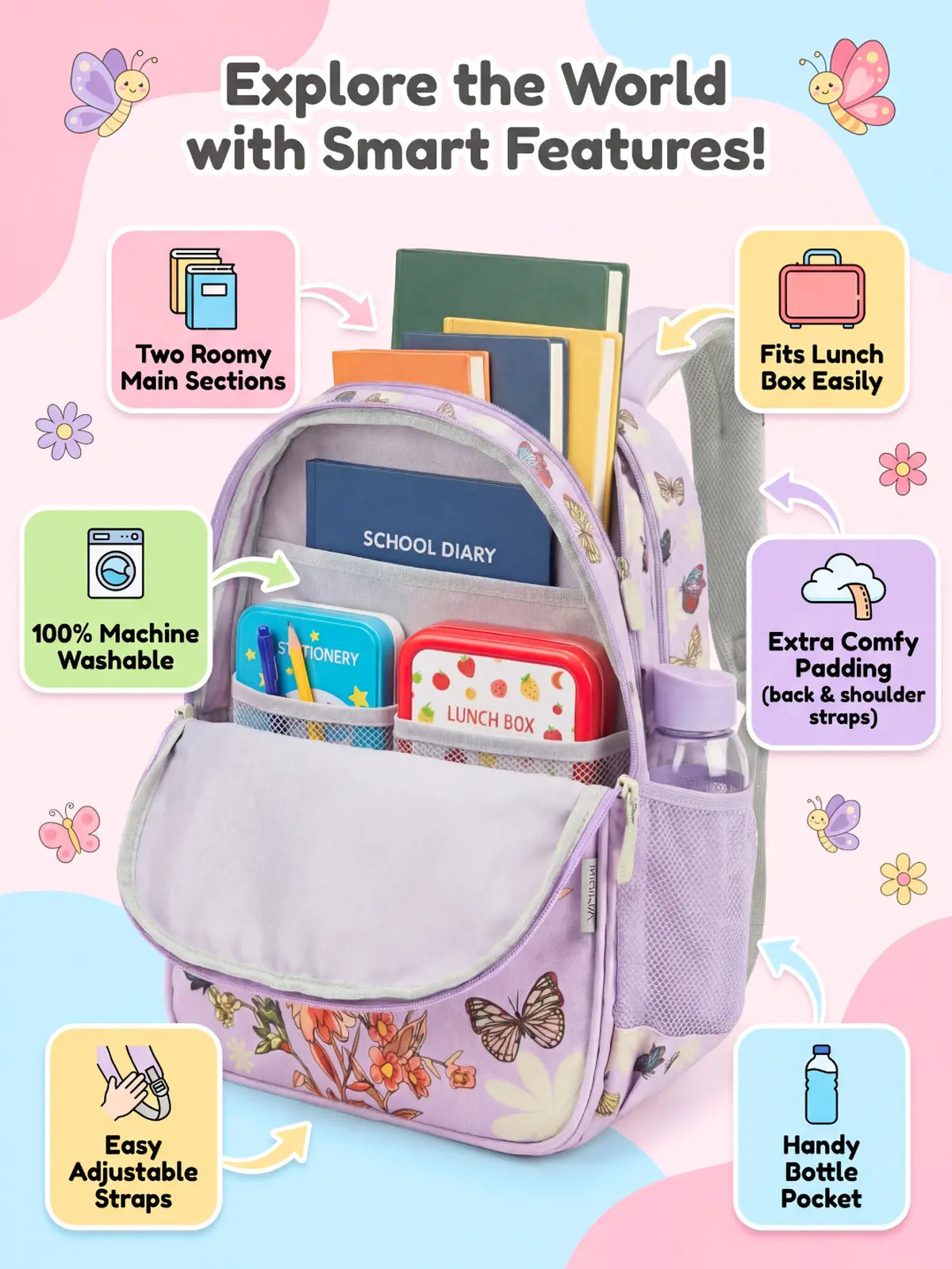 Everyday Essentials Elementary School Bag - Floral