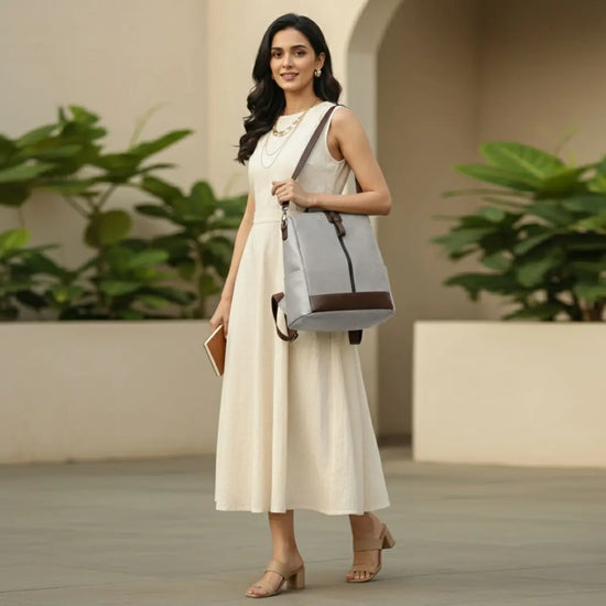 Timeless Aura Women Backpack Handbag - Grey