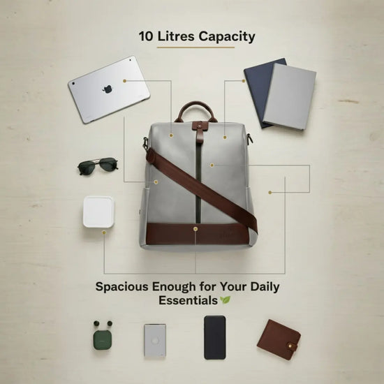 Timeless Aura Women Backpack Handbag - Grey