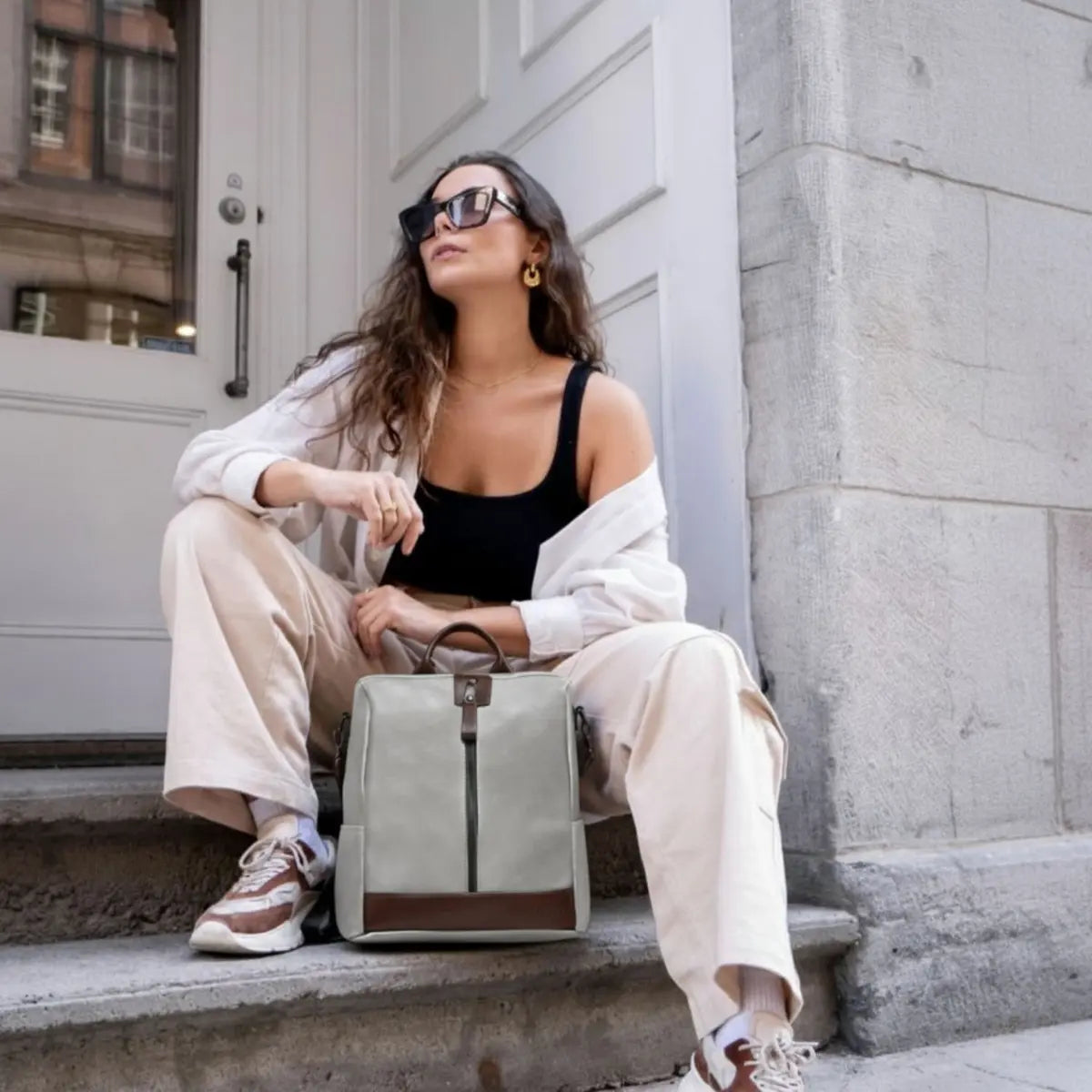 Timeless Aura Women Backpack Handbag - Grey